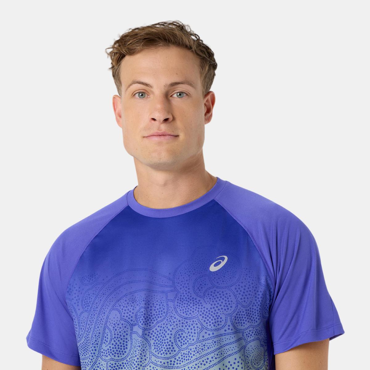 T-shirt de Homem Road Fade SS Top Azul-4