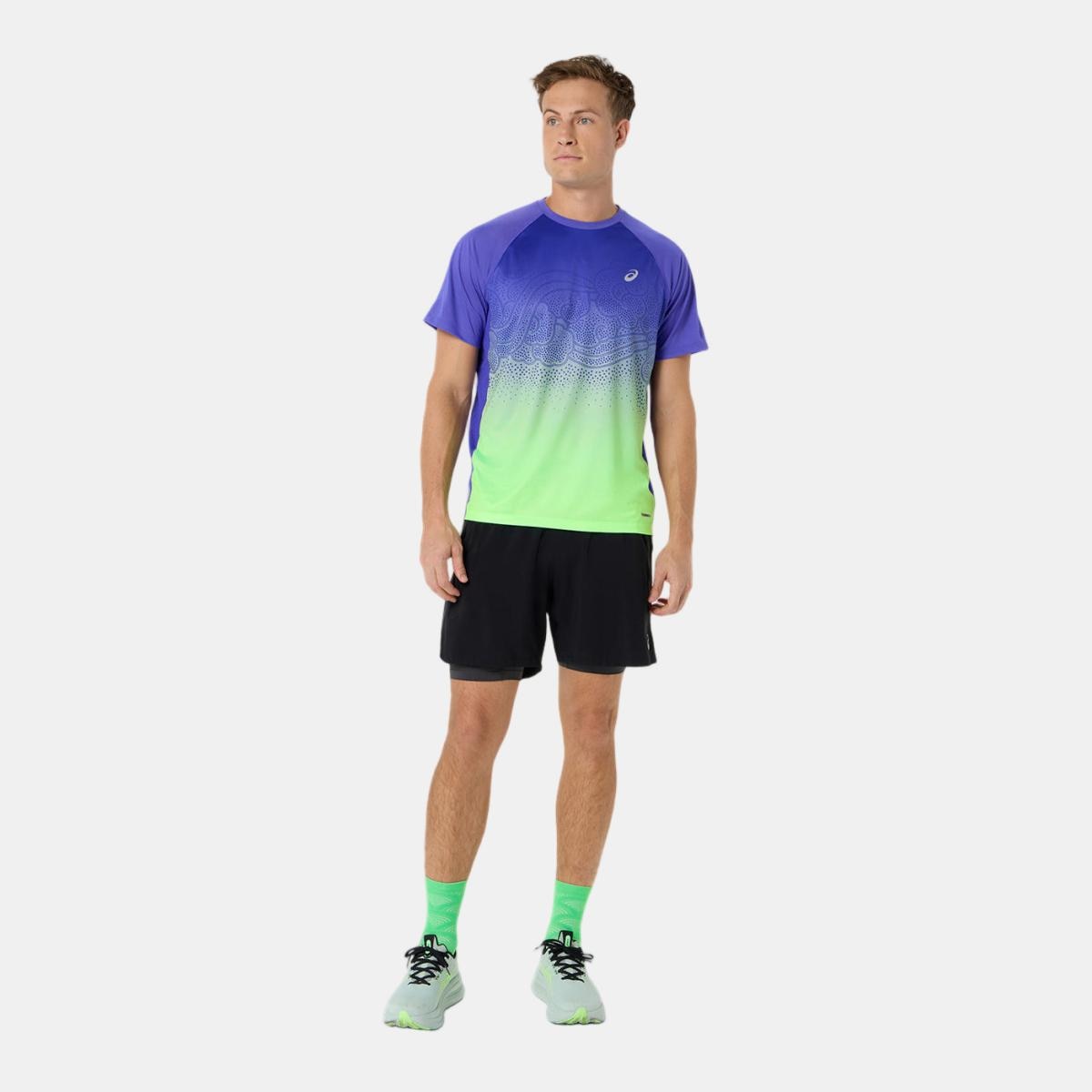 T-shirt de Homem Road Fade SS Top Azul-8