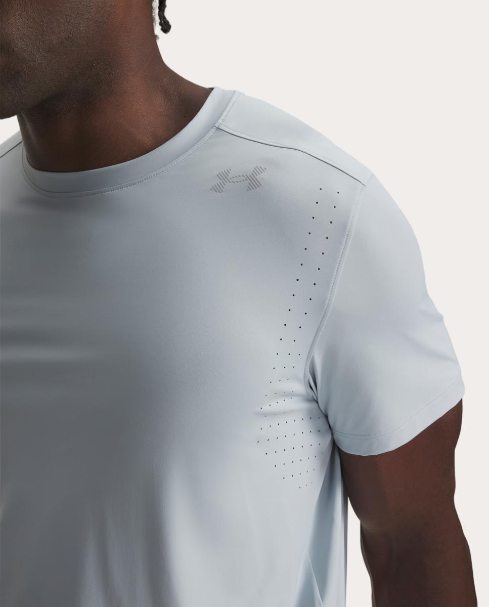 T-shirt de Homem UA Velociti Pro Shortsleeve Azul / Cinzento-3