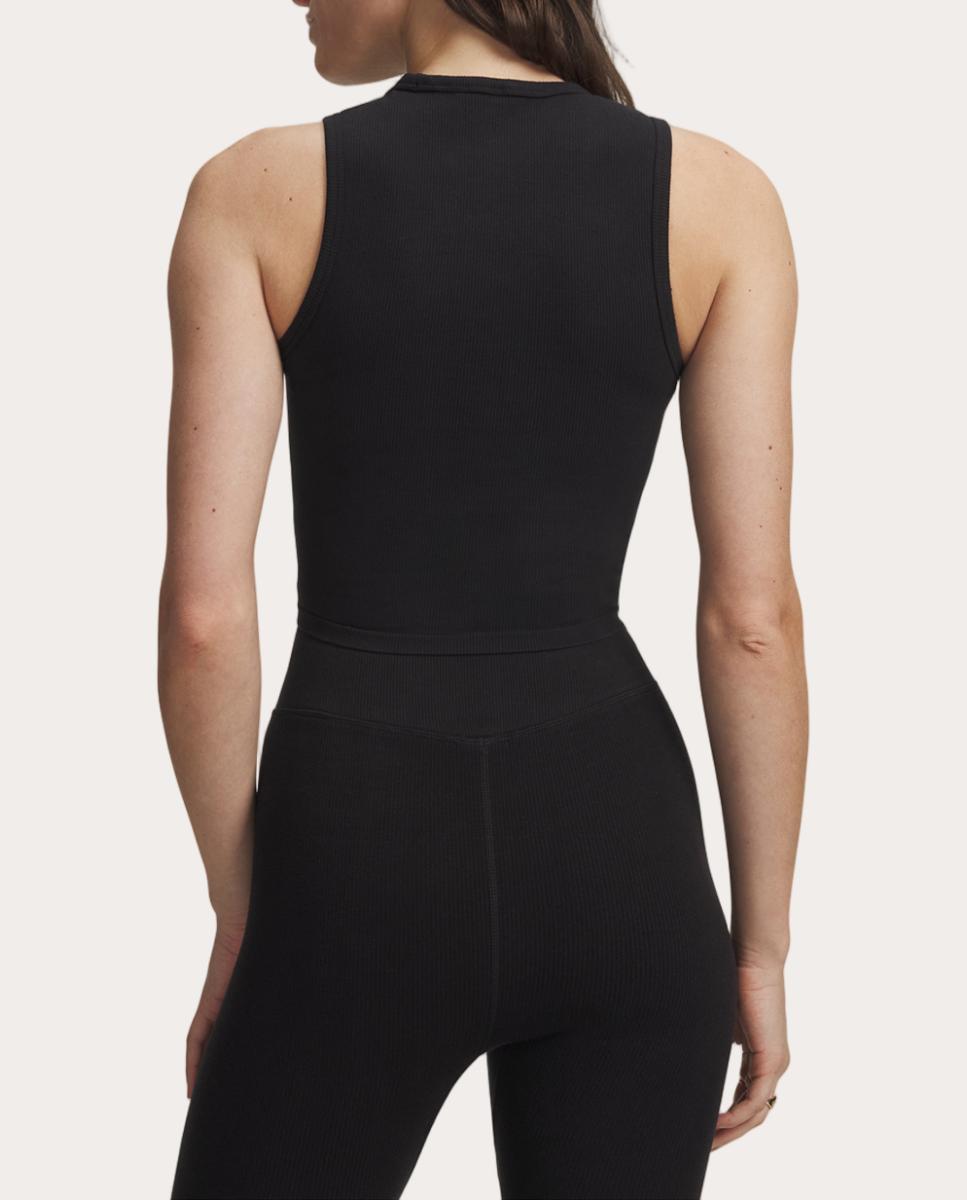 T-shirt de Mulher Seamless Cotton Hand Tank Preto-2