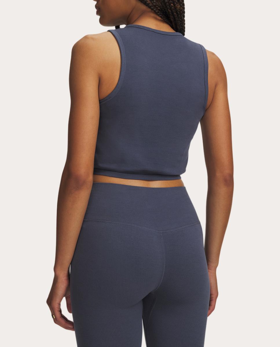 T-shirt de Mulher Seamless Cotton Hand Tank Cinzento azulado-2