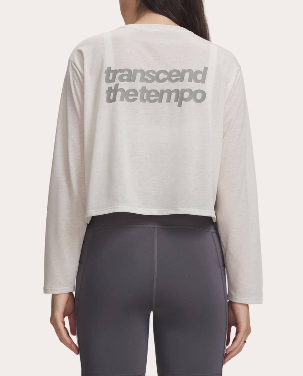 Sweatshirt de Mulher UA HB Run Aeris LS Branco-2