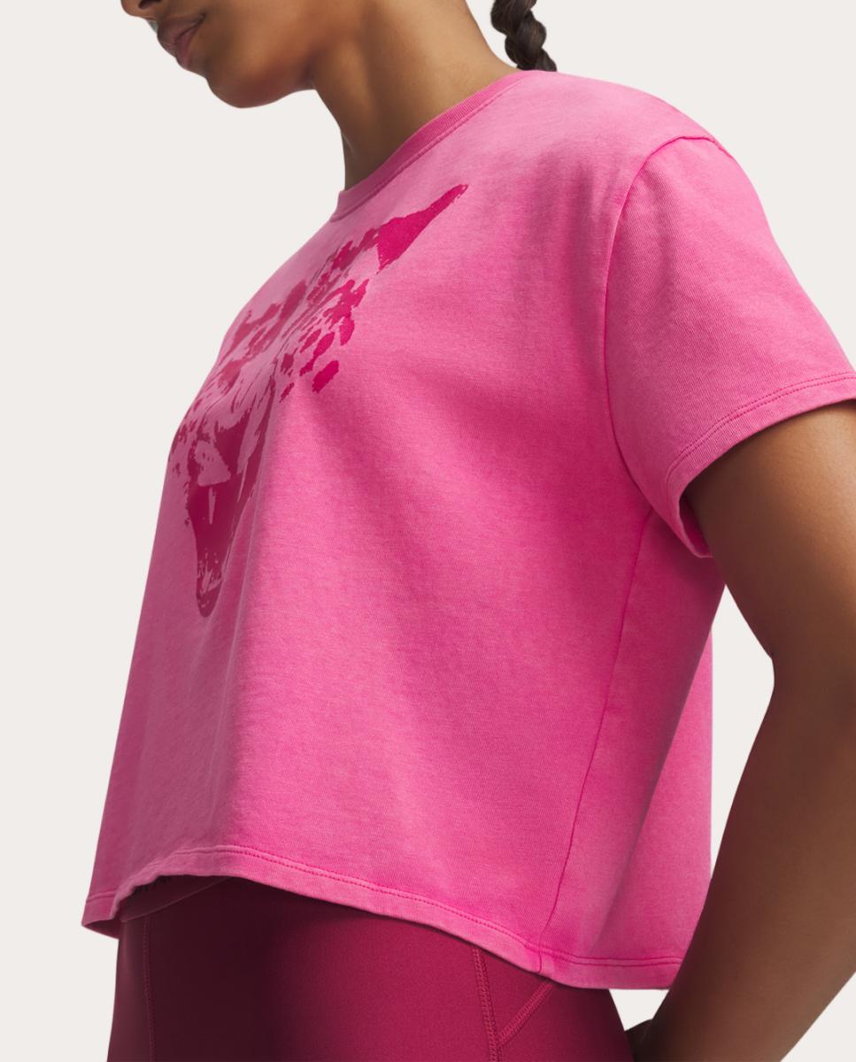 T-shirt de Mulher UA HB Run HW Wash City SS Rosa-3