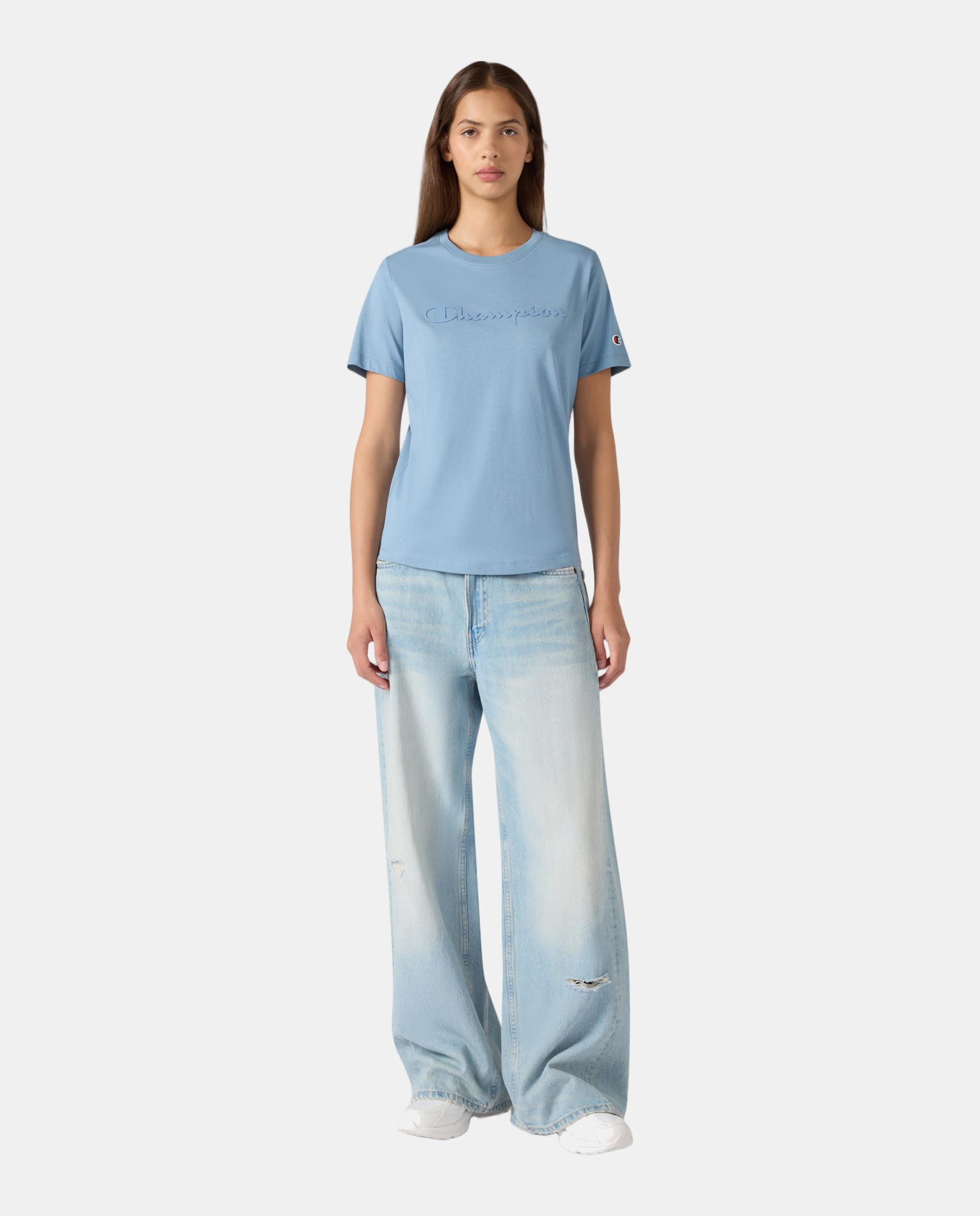 Camisetas Casual de Mujer SS Tee CHAMPION - Azul Azul-3