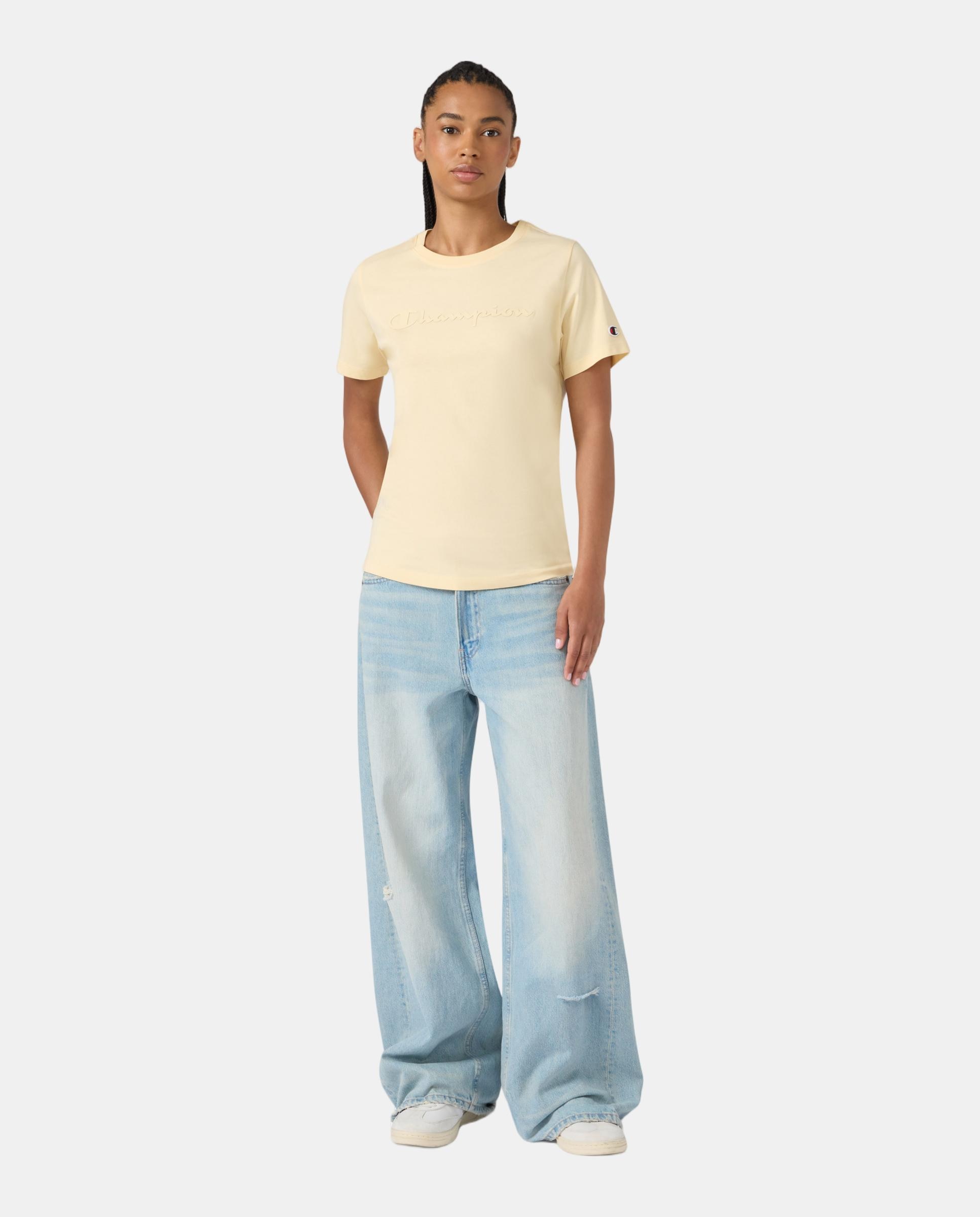 Imagen 4 de Camisetas Casual de Mujer SS Tee CHAMPION - Beige Beige