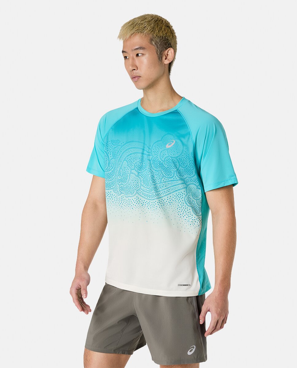 T-shirt de Homem Road Fade Ss Top Turquesa-4