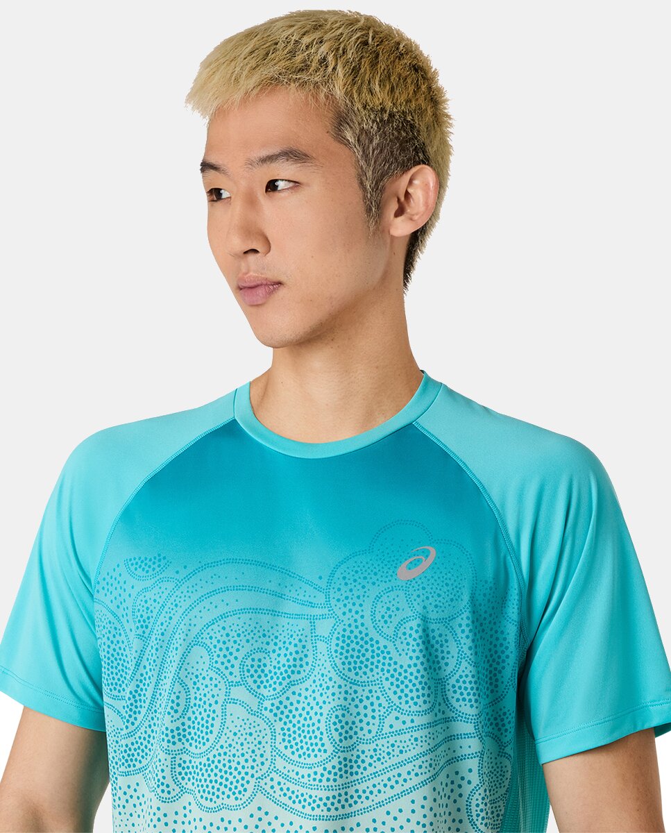 T-shirt de Homem Road Fade Ss Top Turquesa-5
