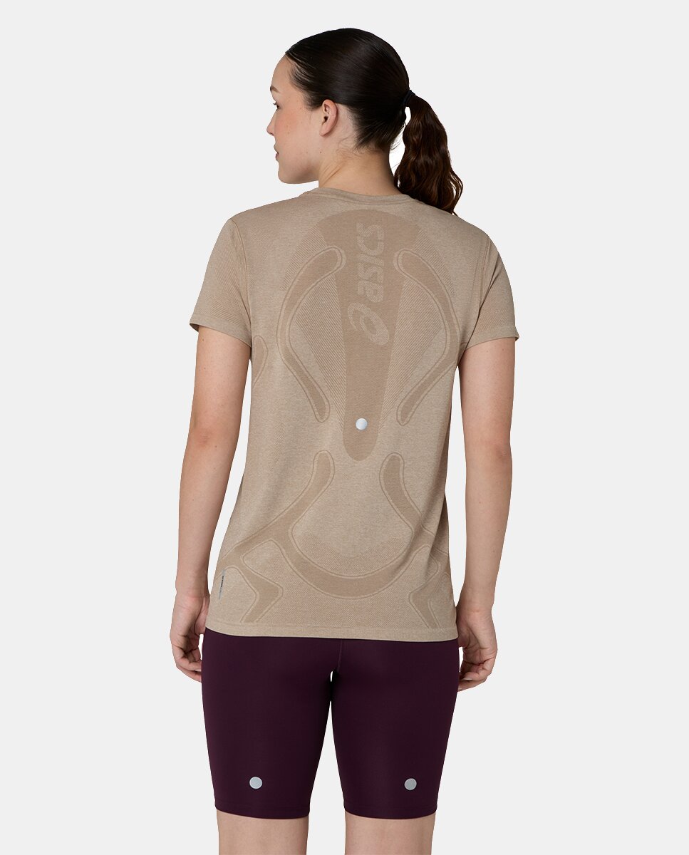 T-shirt de Mulher Road Seamless Ss Top Taupe-2