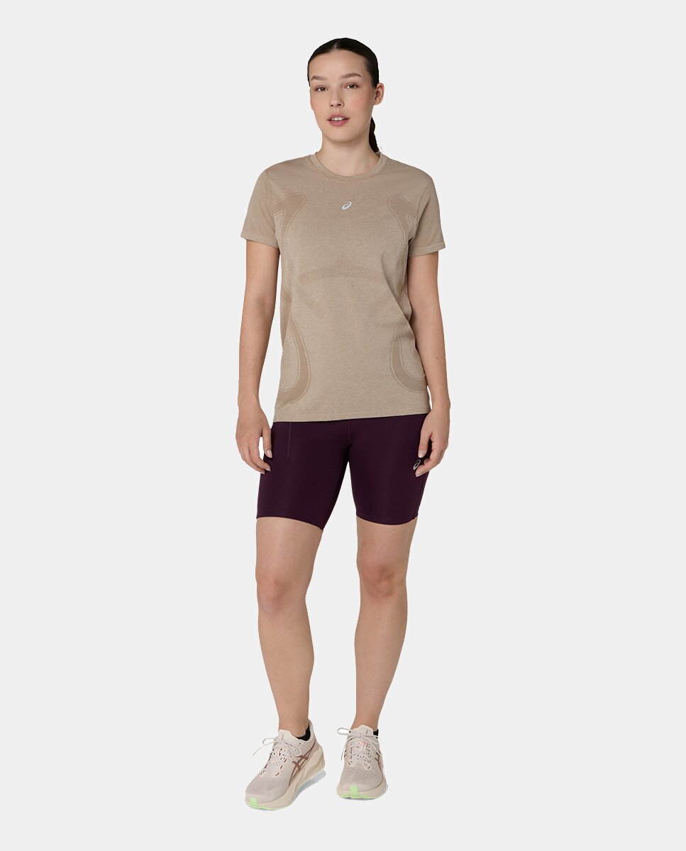 T-shirt de Mulher Road Seamless Ss Top Taupe-3