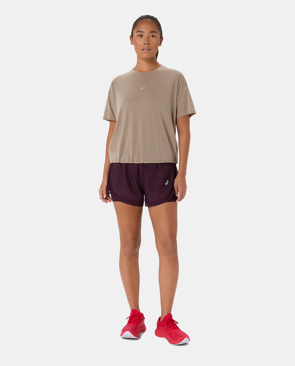 T-shirt de Mulher Nagino Run Ss Top Taupe-3