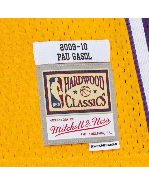 Camiseta de hombre Swingman Los Angeles Lakers Pau Gasol 2009 Mitchell and Ness - Amarillo Amarillo-2