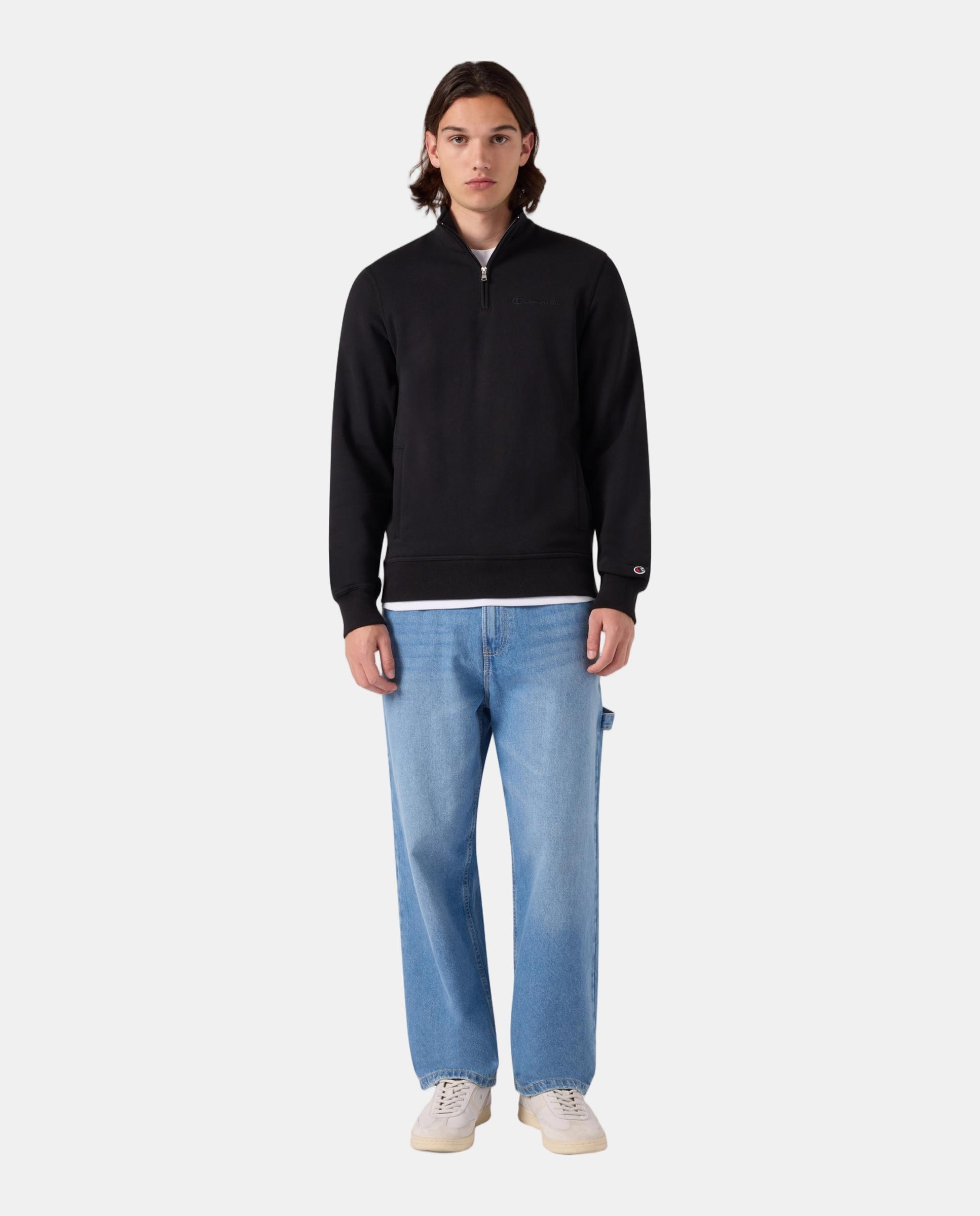 Sweatshirts Casual Half Zip Sweatshirt Preto-3