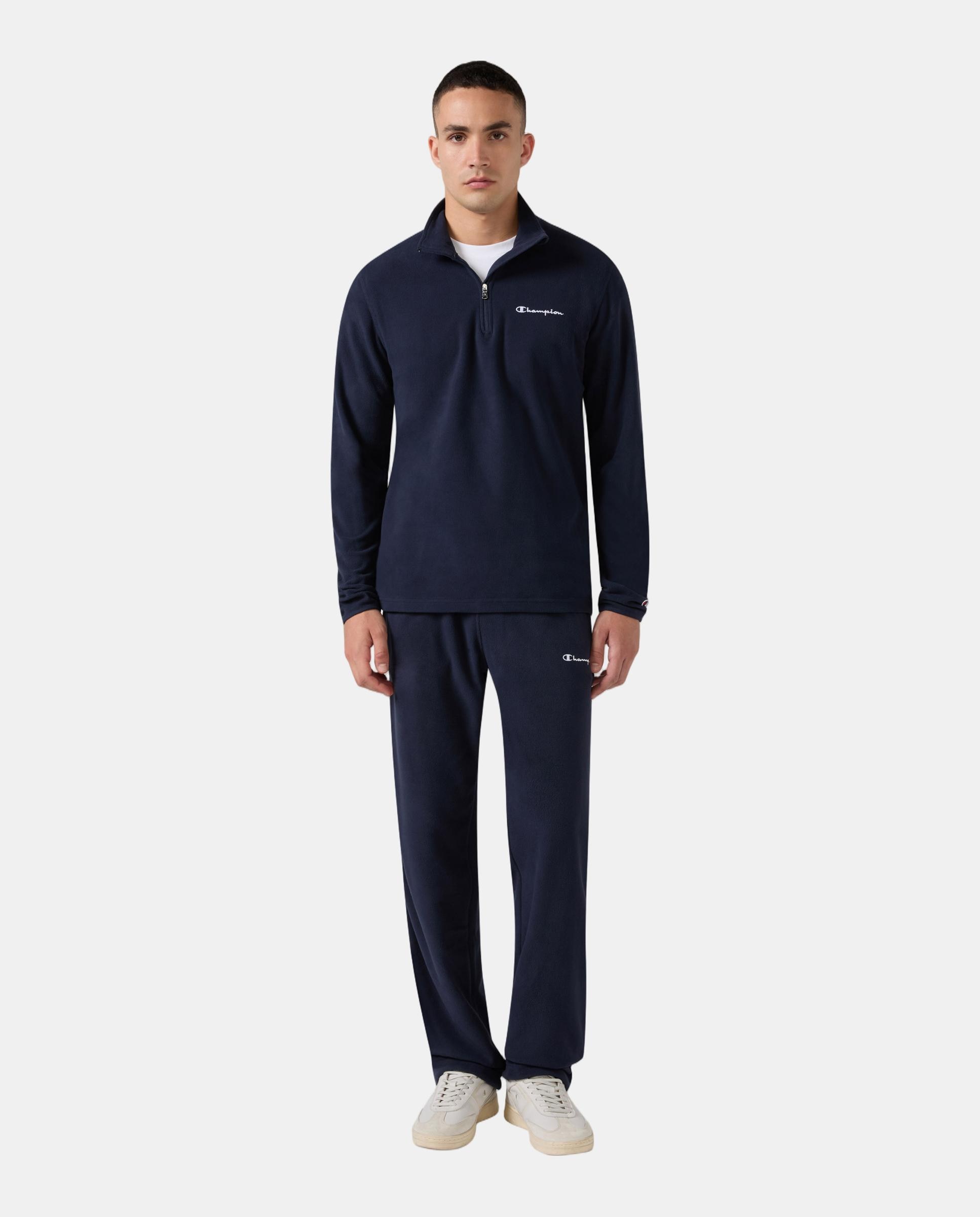 Sweatshirts Casual Half Zip Top Azul-4