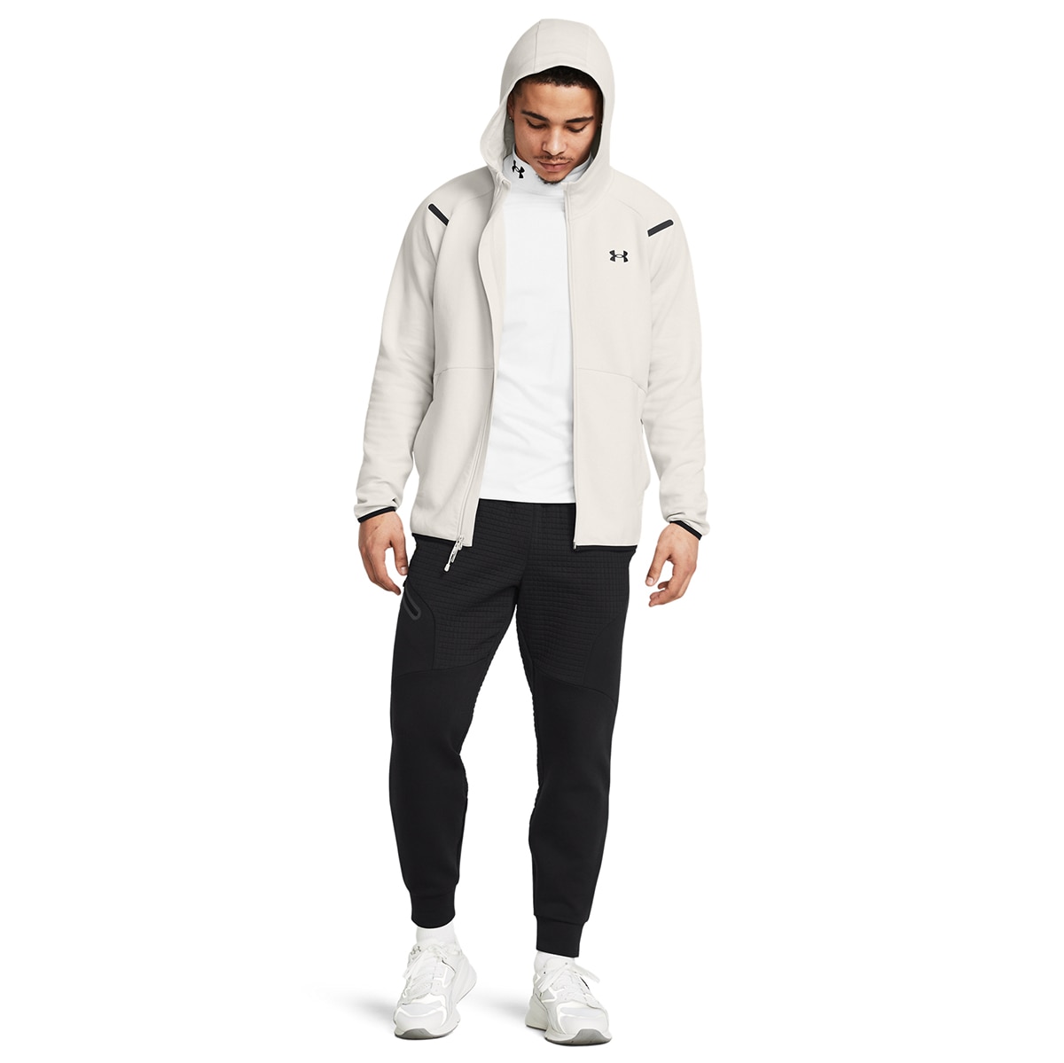 Sweatshirt Casual de Homem Ua Unstoppable Flc Fz Hd Eu-Gry Branco-4