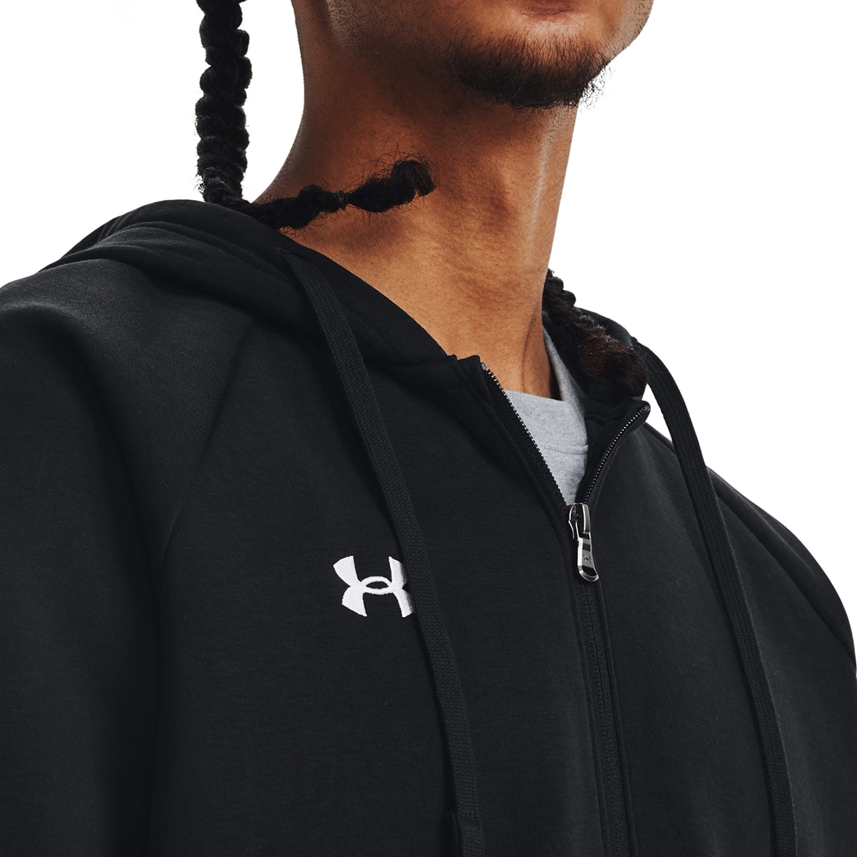 Sweatshirt de Homem UA Rival Fleece FZ Hoodie Preto-3