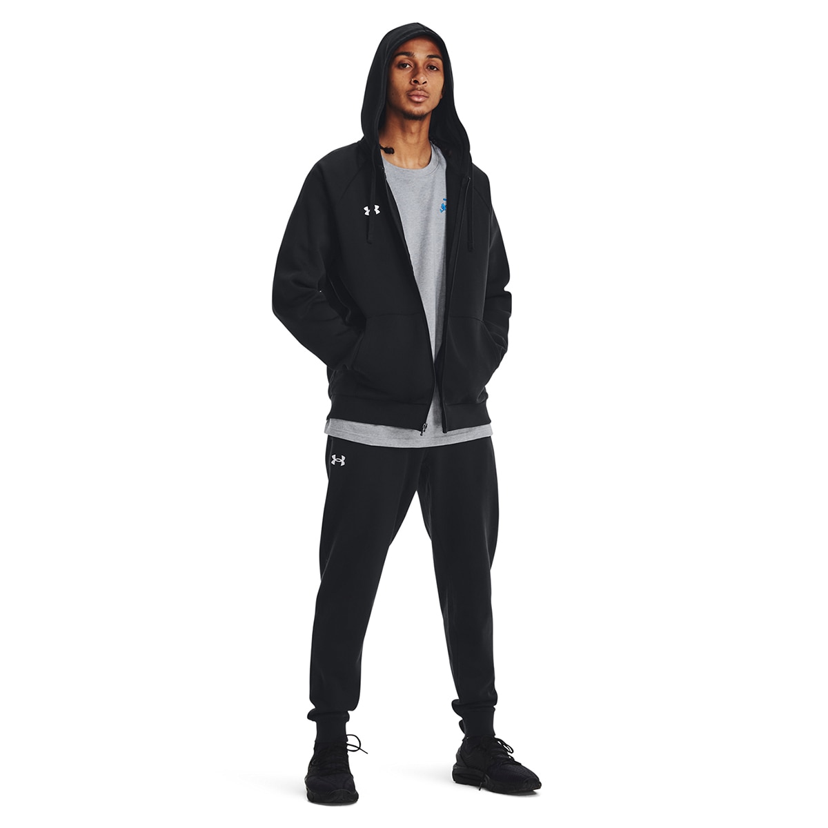 Sweatshirt de Homem UA Rival Fleece FZ Hoodie Preto-4