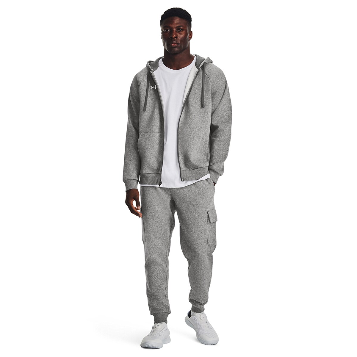 Sweatshirt de Homem UA Rival Fleece FZ Hoodie Cinzento-4