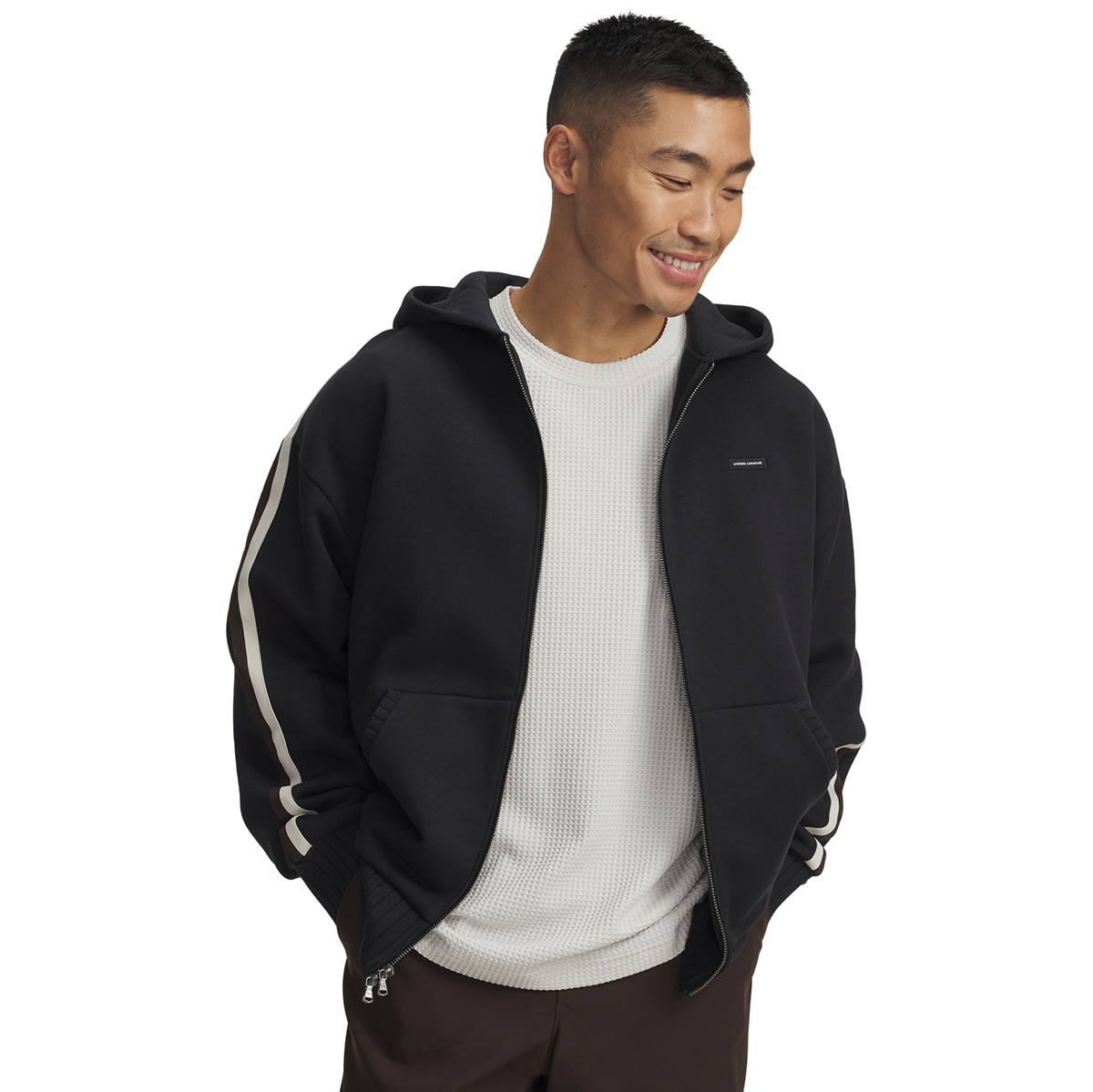 Sweatshirt de Homem UA Icon Heavy Rib FZ Preto-1