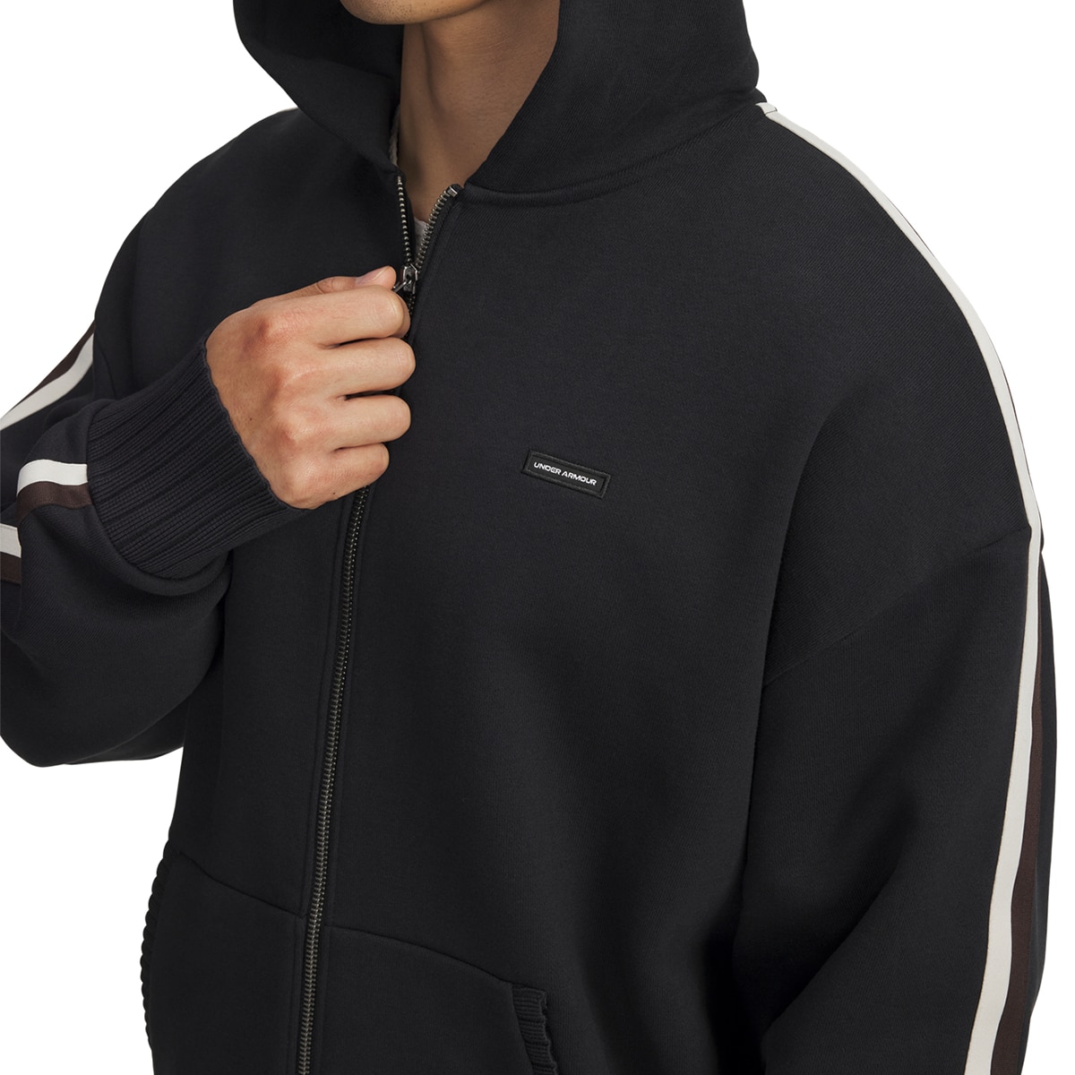 Sweatshirt de Homem UA Icon Heavy Rib FZ Preto-3