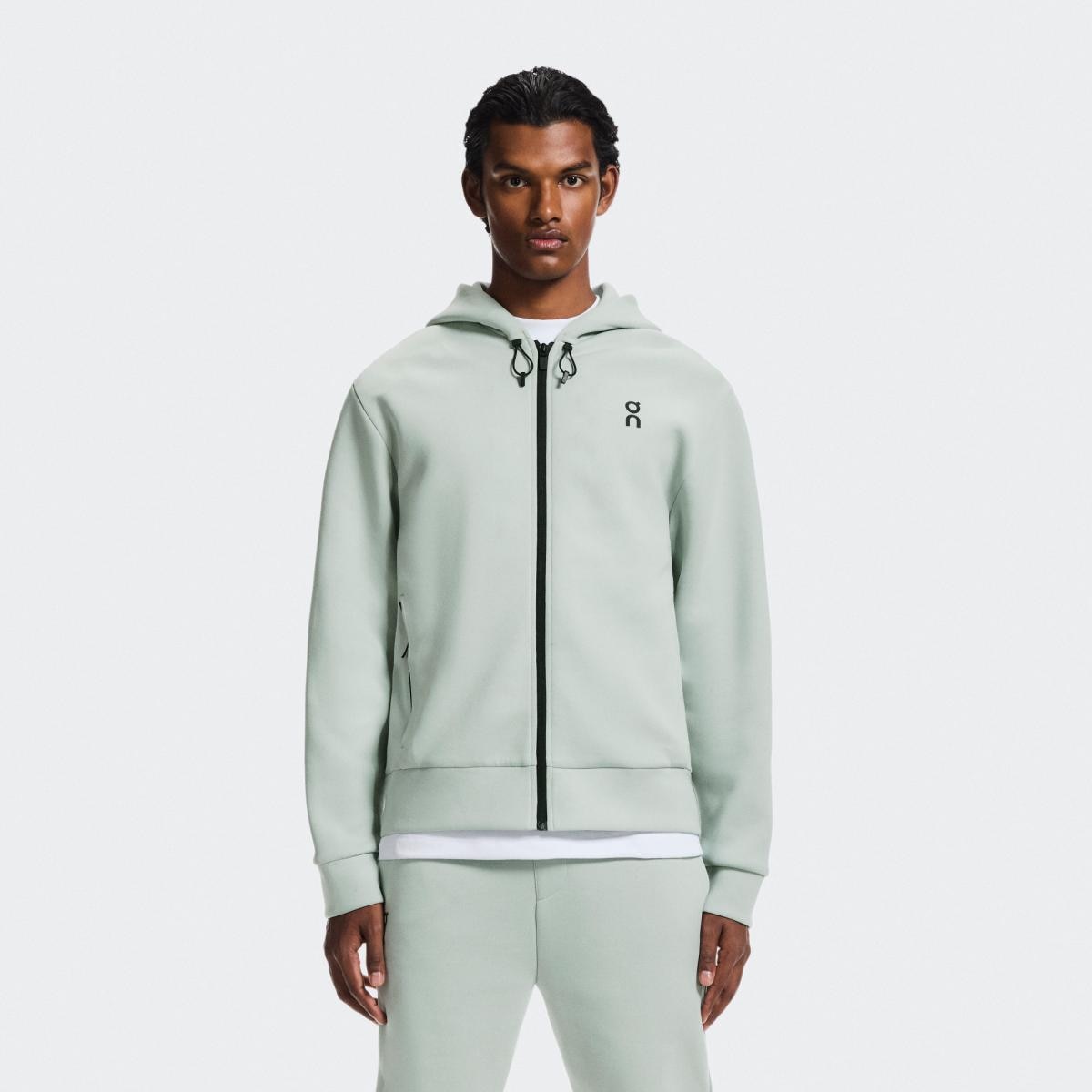 Sudadera de hombre Focus Tech Zip Hoodie On - Verde Verde-1
