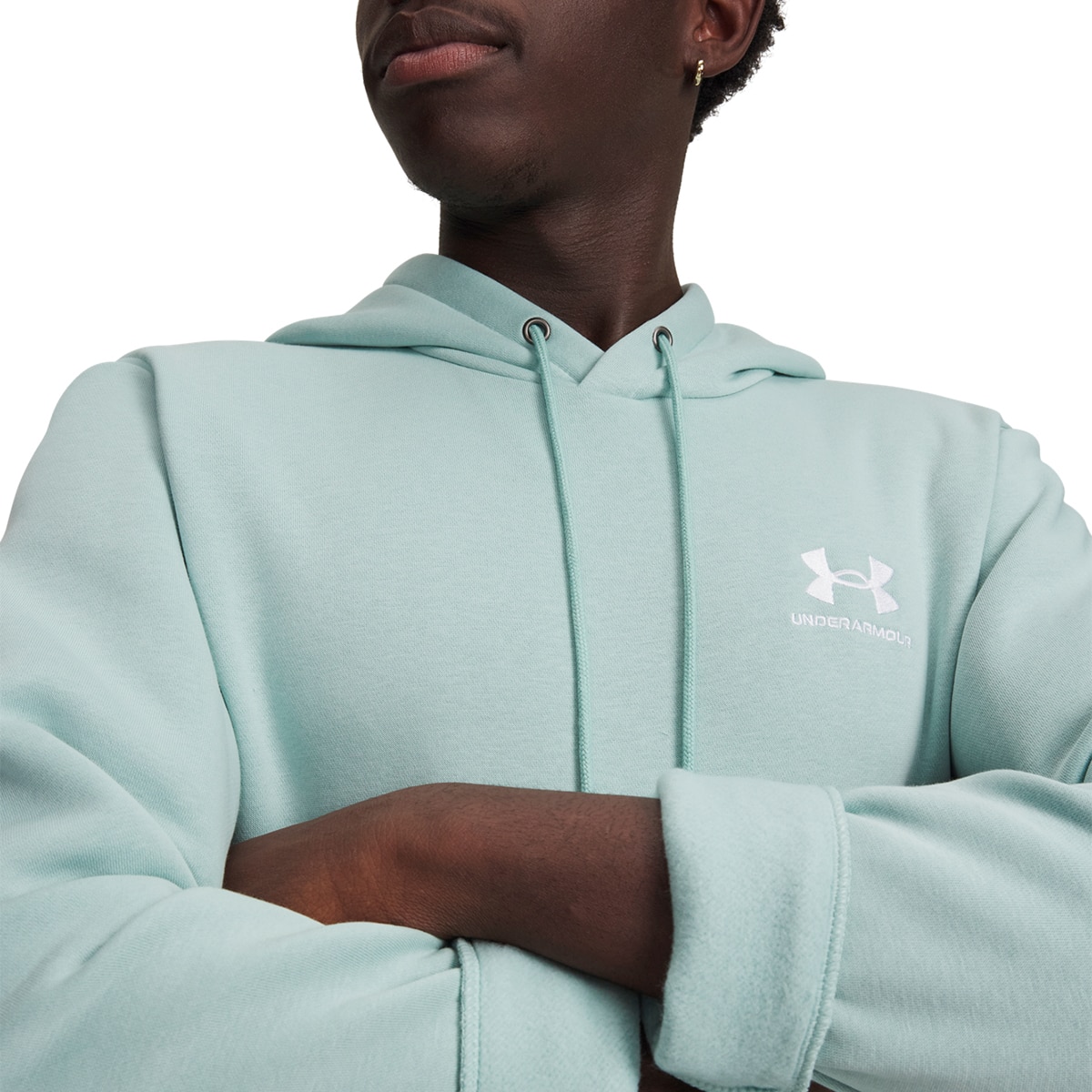 Sweatshirt Casual de Homem UA Icon Fleece Hoodie Azul-esverdeado-3
