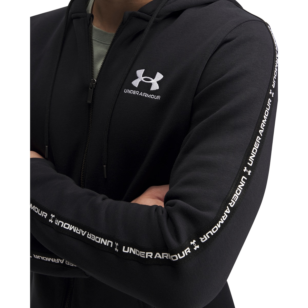 Sweatshirt de Homem Casual UA Icon Fleece FZ Taping Preto-3