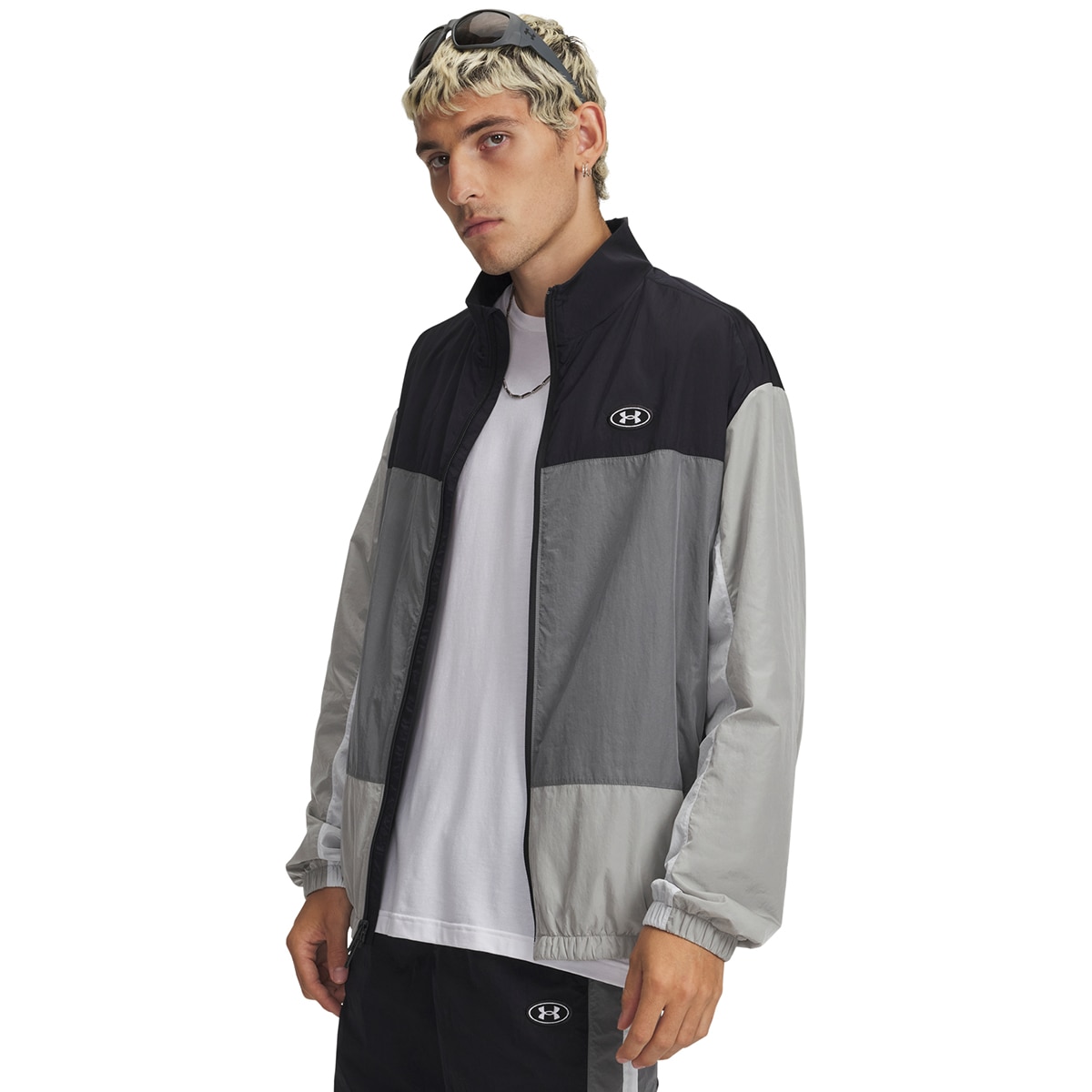 Sweatshirt Casual de Homem UA Icon Woven Track FZ Preto-1