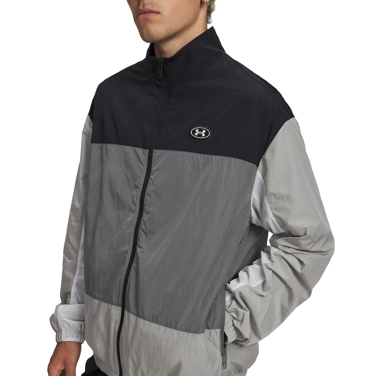 Sweatshirt Casual de Homem UA Icon Woven Track FZ Preto-3