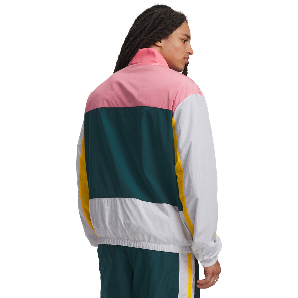 Sweatshirt Casual de Homem UA Icon Woven Track FZ Rosa-2