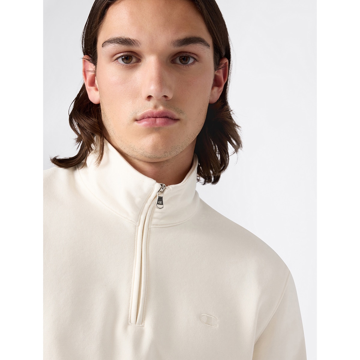 Sweatshirt de Homem Half Zip Cinzento-3