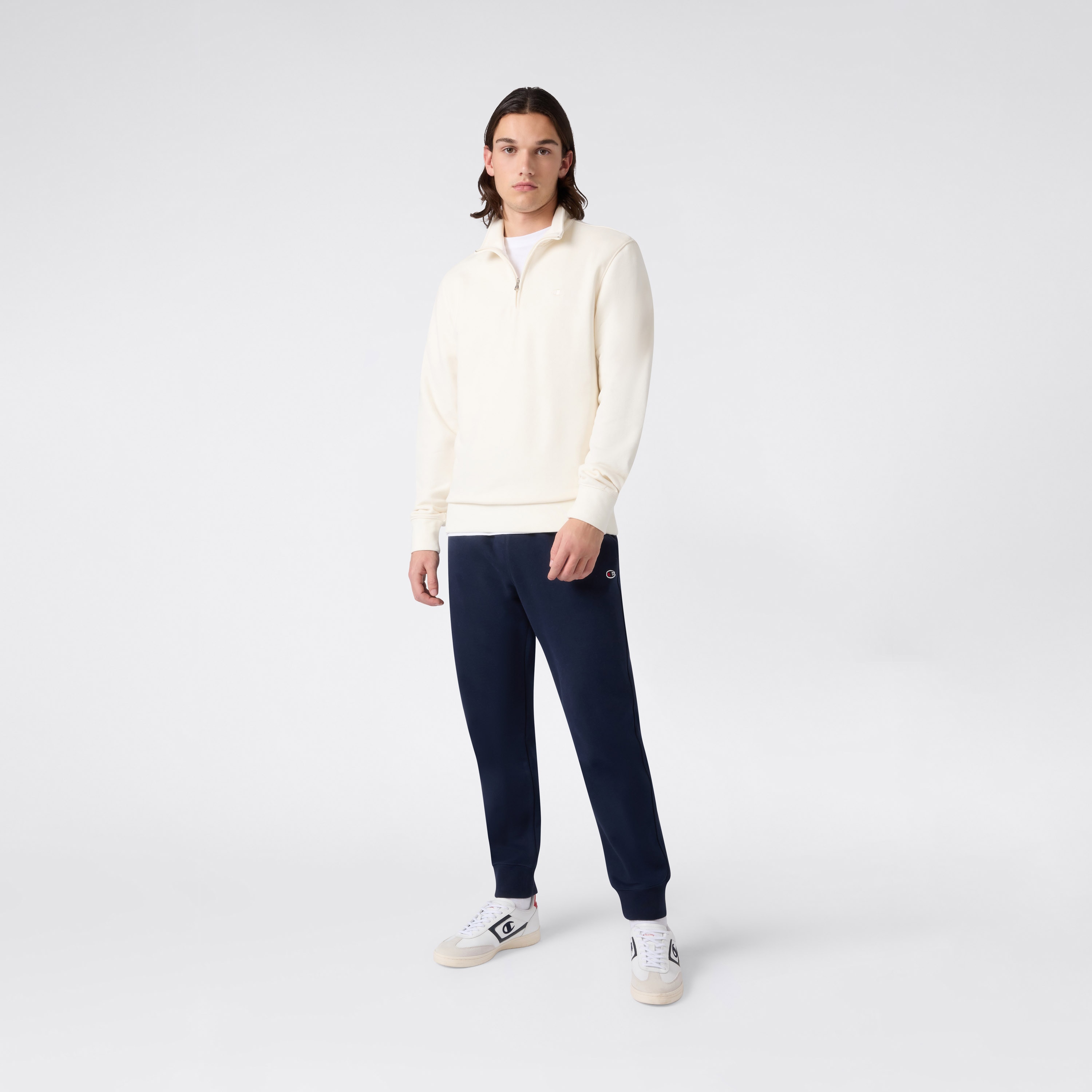 Sweatshirt de Homem Half Zip Cinzento-4