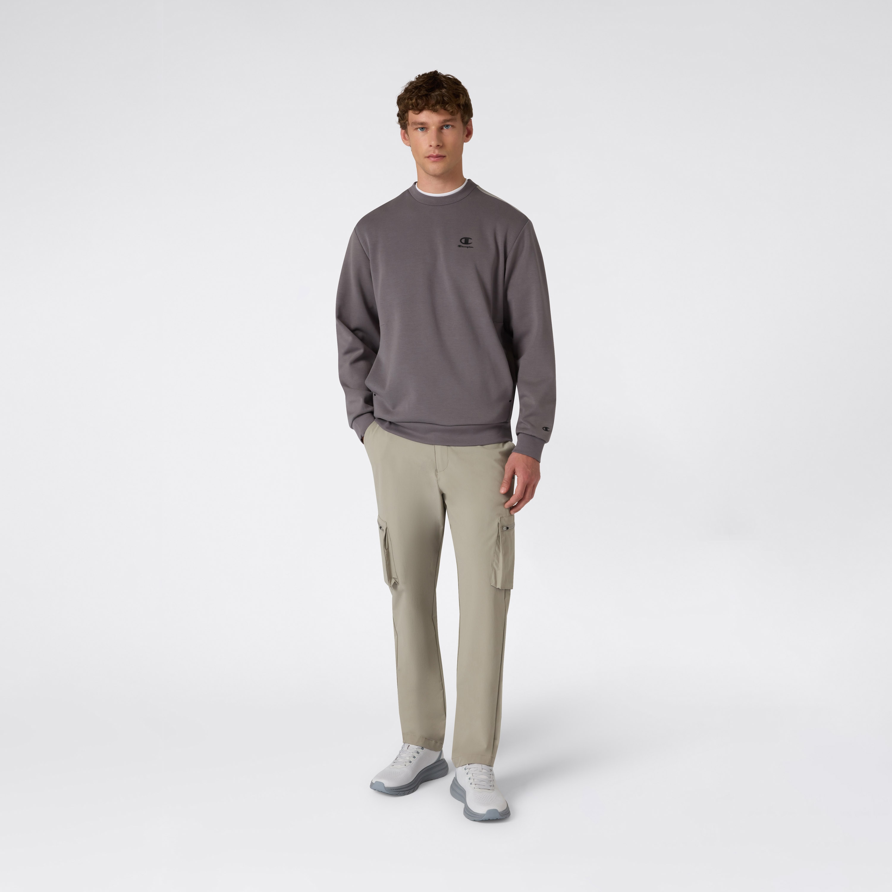 Sweatshirt de Homem Crewneck Cinzento-4