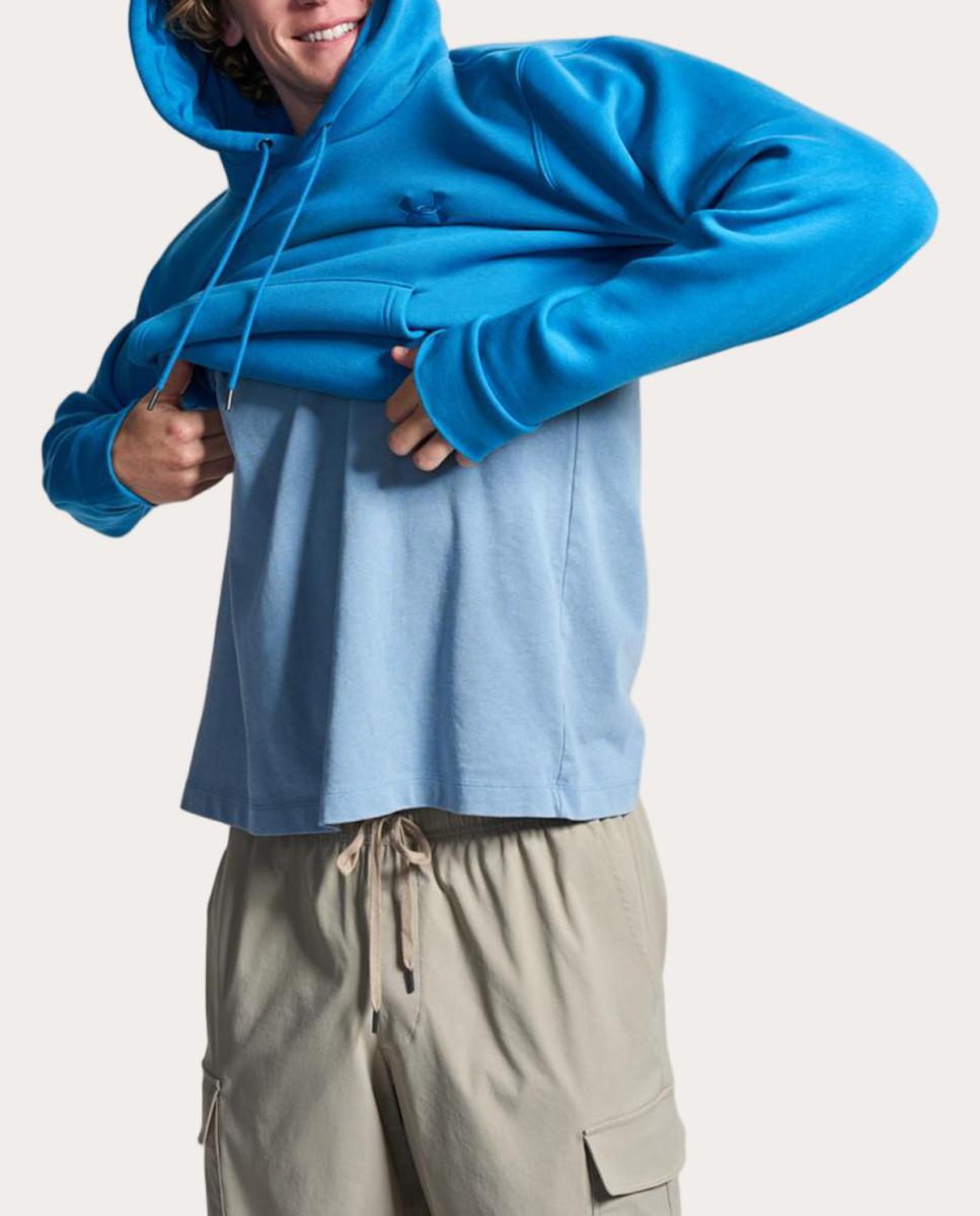 Sweatshirt de Homem UA Icon Fleece Hoodie Azul-3