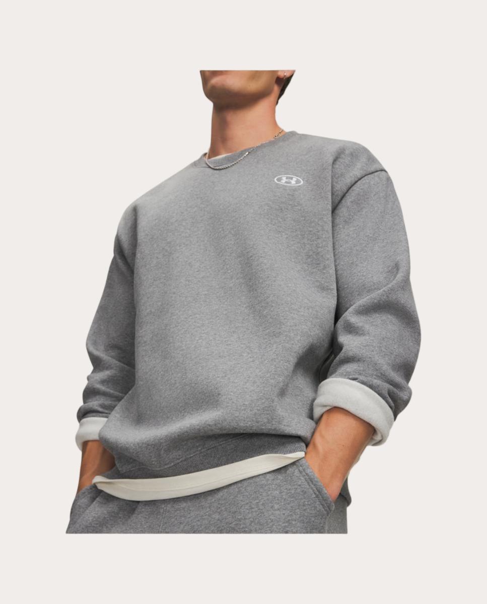 Sweatshirt de Homem UA Rival Flc Crew Cinzento-granito-3