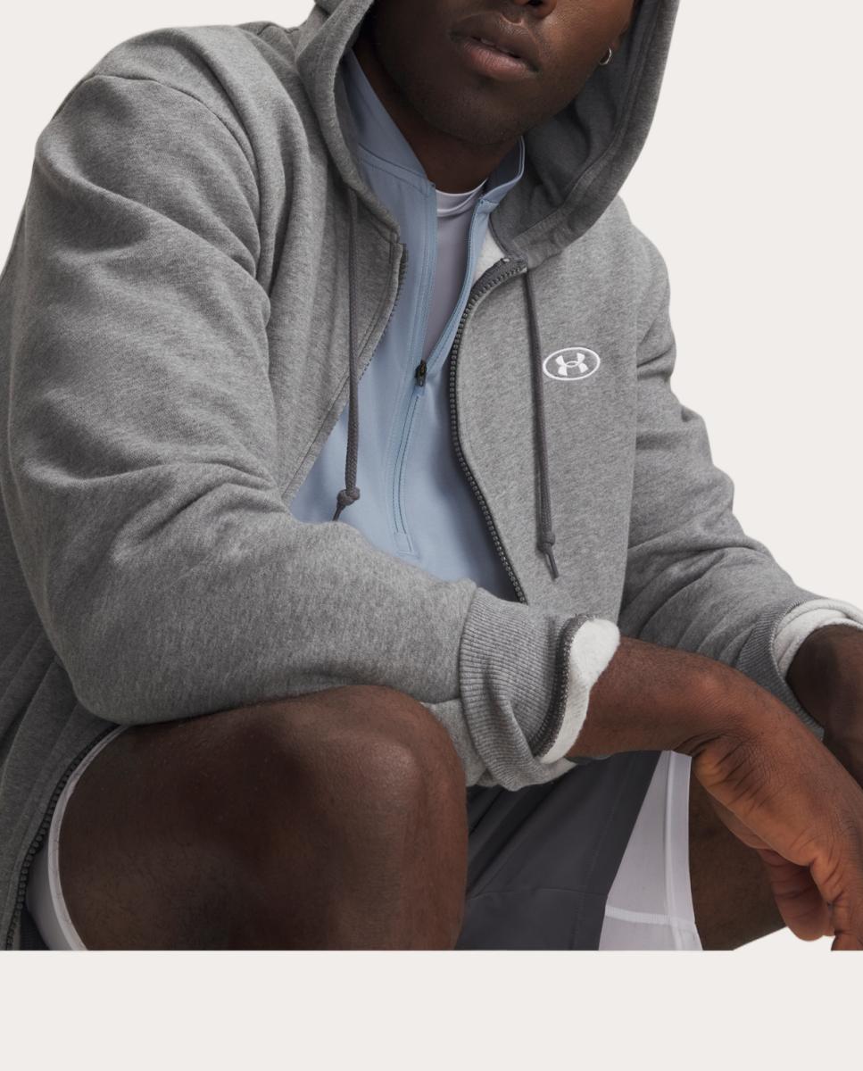 Sweatshirt de Homem UA Rival Flc FZ Cinzento-granito-4