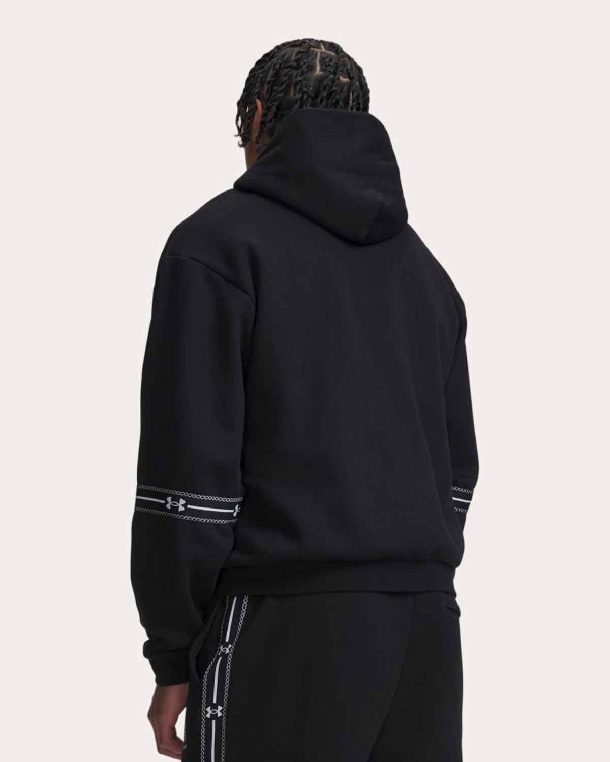 Sweatshirt de Homem UA Icon Flc Taped Hoodie Preto-2