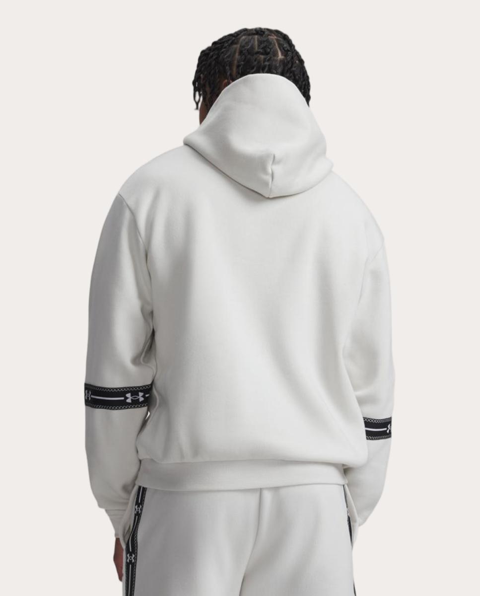 Sweatshirt de Homem UA Icon Flc Taped Hoodie Branco Osso-2
