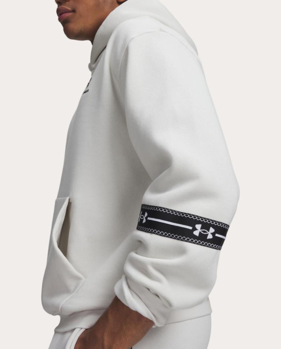 Sweatshirt de Homem UA Icon Flc Taped Hoodie Branco Osso-3