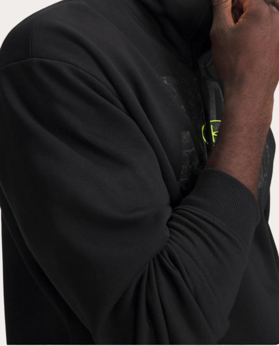 Sweatshirt de Homem UA Rival Flc Camo Fill Hdy Preto-3