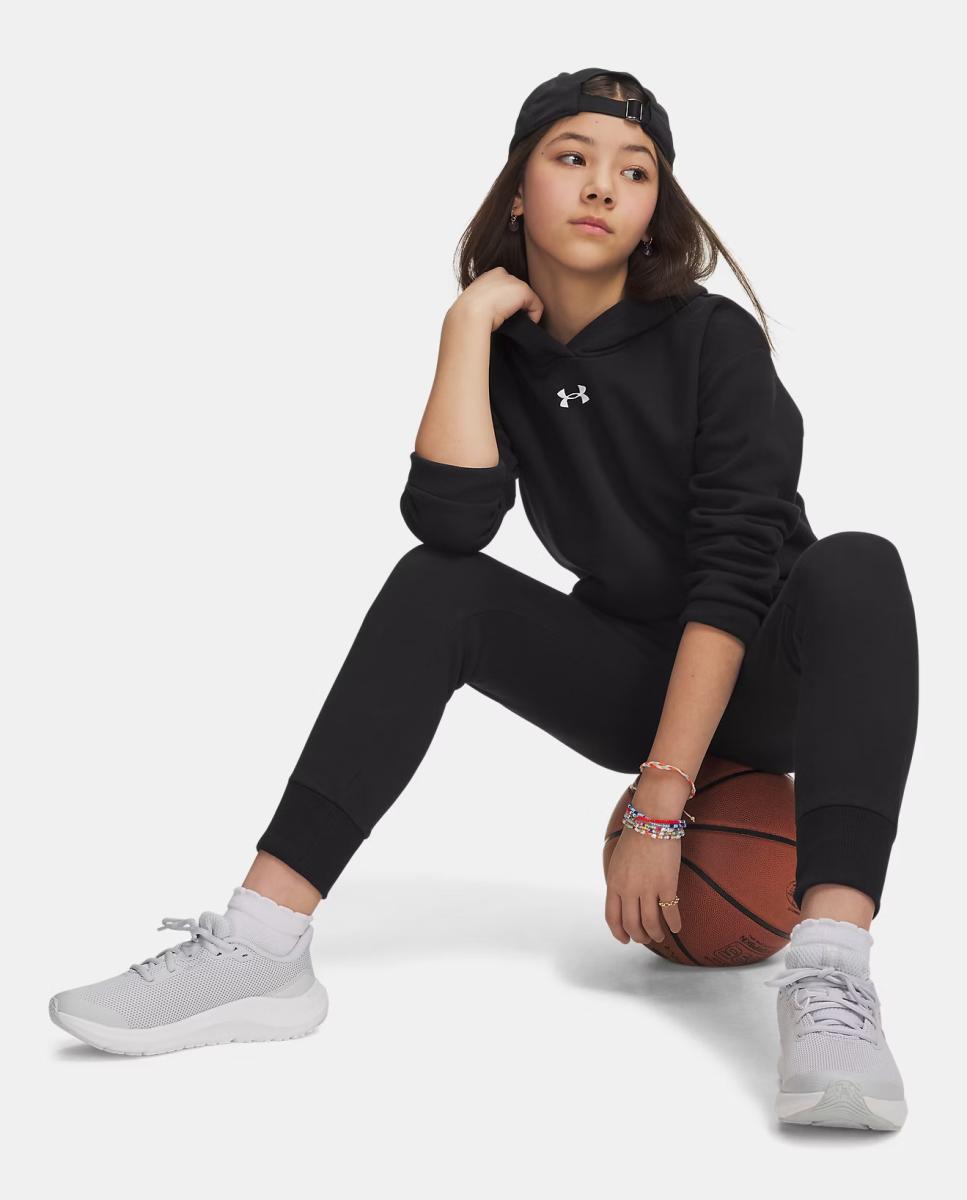 Sweatshirt de Menina Rival Fleece Crop Preto-4
