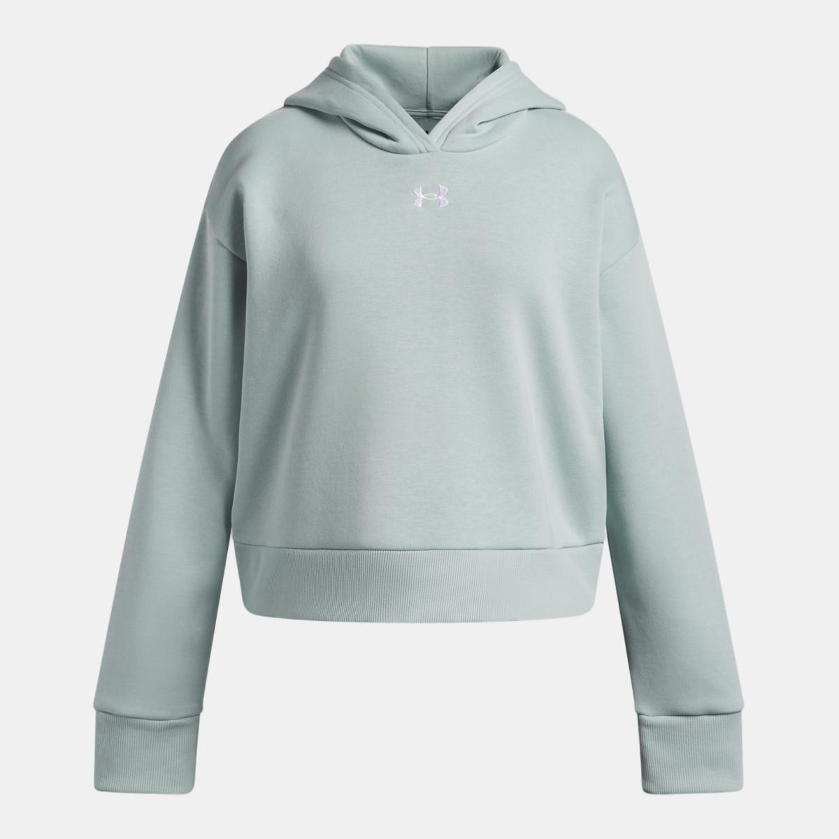 Sweatshirt Casual de Criança UA Rival Fleece Hoodie Azul-esverdeado-4