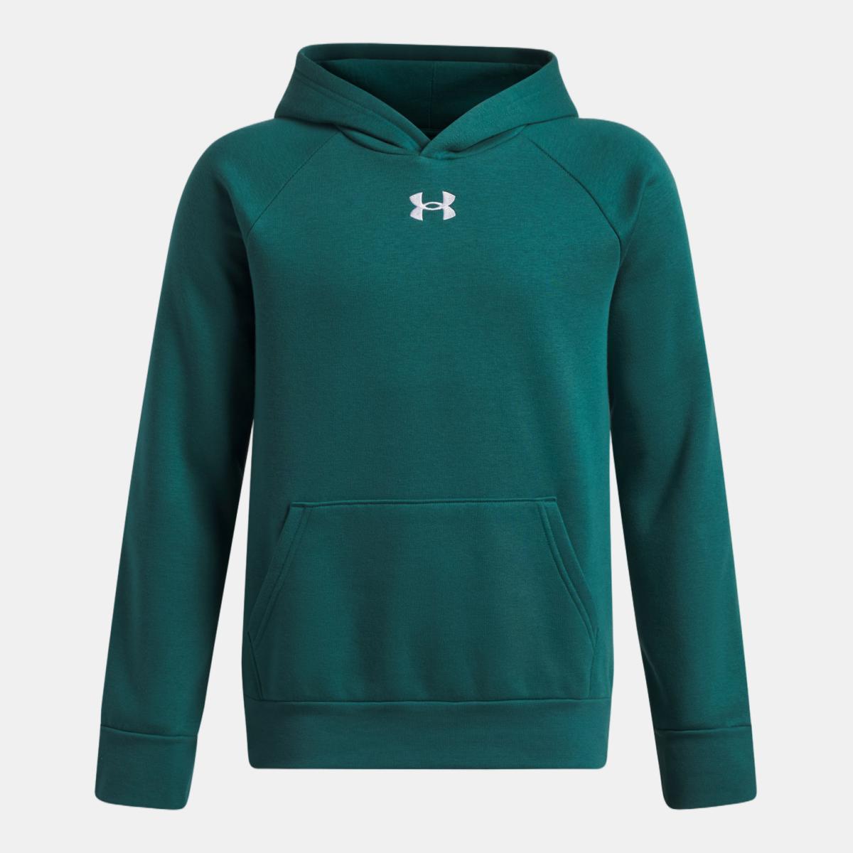 Sweatshirt Casual de Criança UA Rival Fleece Hoodie Verde-escuro-4