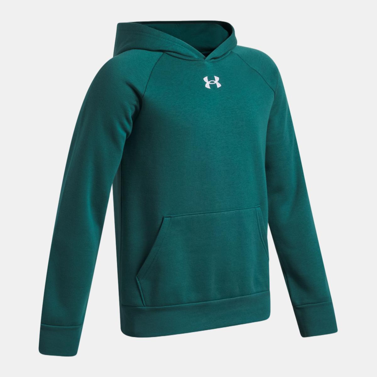 Sweatshirt Casual de Criança UA Rival Fleece Hoodie Verde-escuro-5