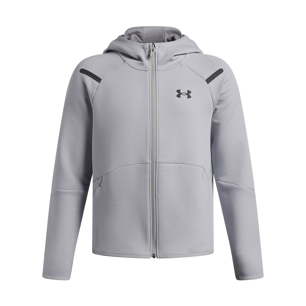 Sweatshirt de Criança Casual UA B Unstoppable Flc FZ Cinzento médio-1