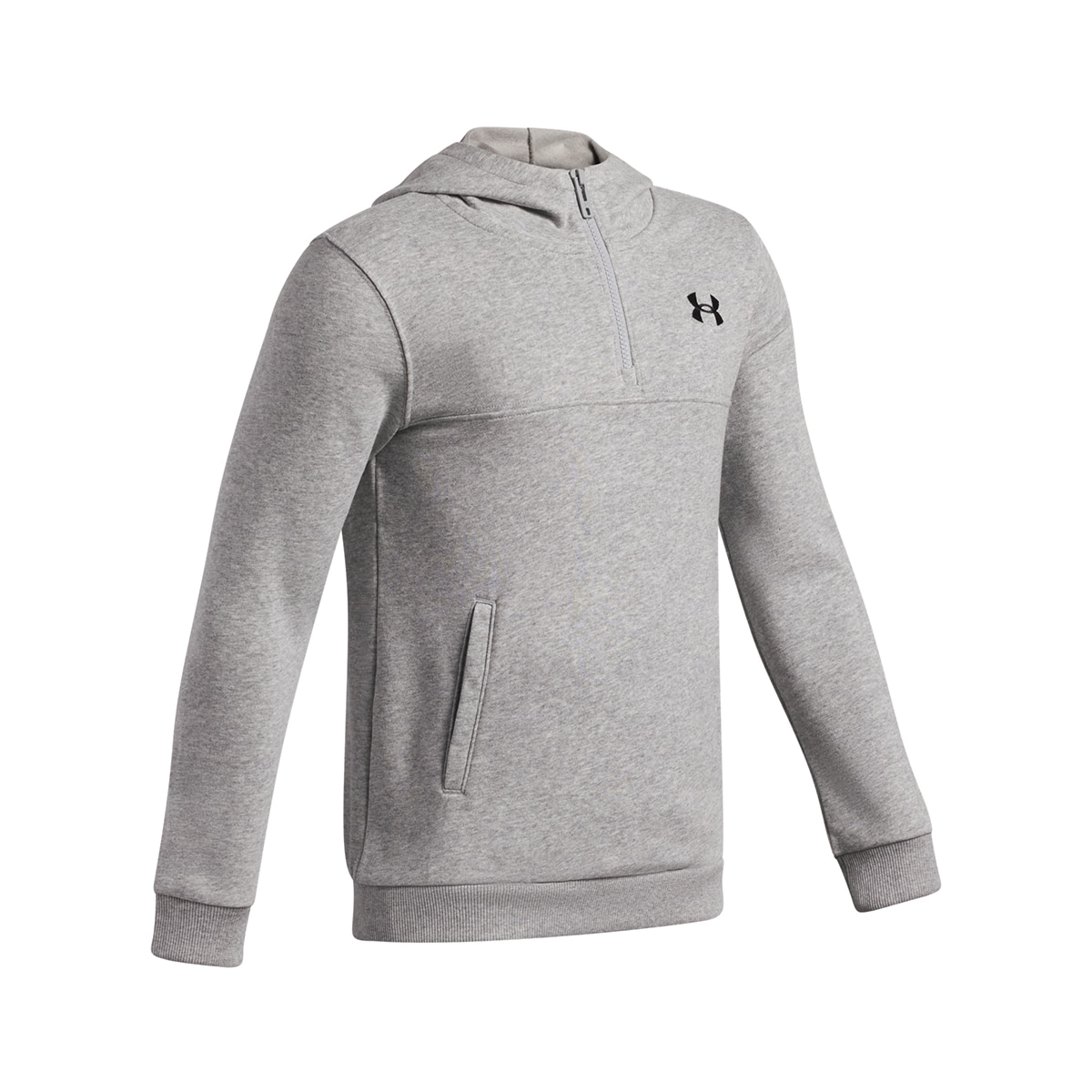Sweatshirt de Criança Casual UA Rival LW 1/4 Zip Hoodie Cinzento-jaspeado-3