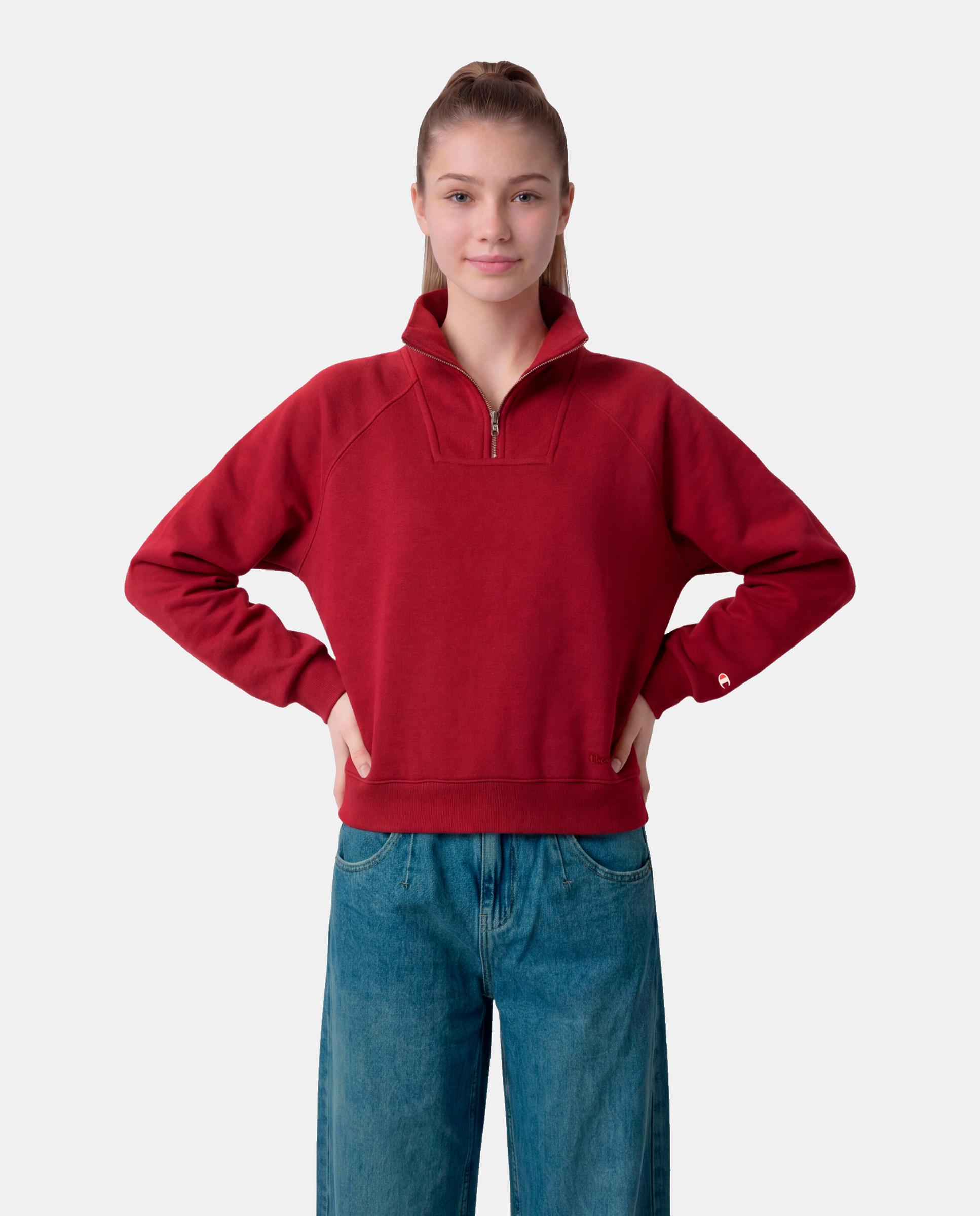 Champion - Sudaderas Casual de Niña Half Zip Sweatshirt CHAMPION.