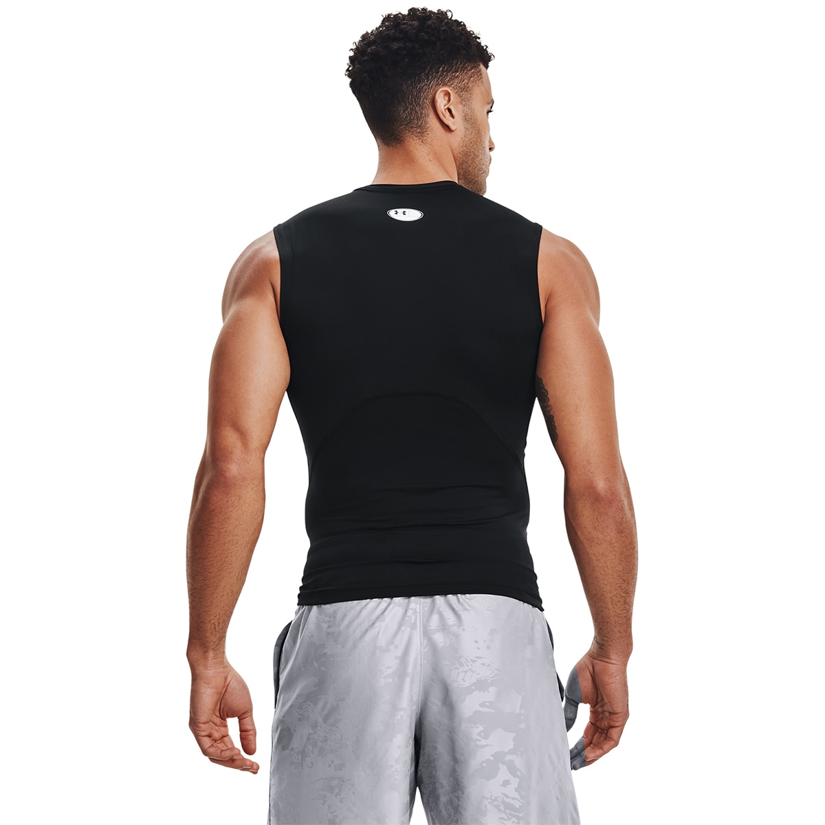 T-shirt de homem HeatGear® Under Armour Preto / Branco-2