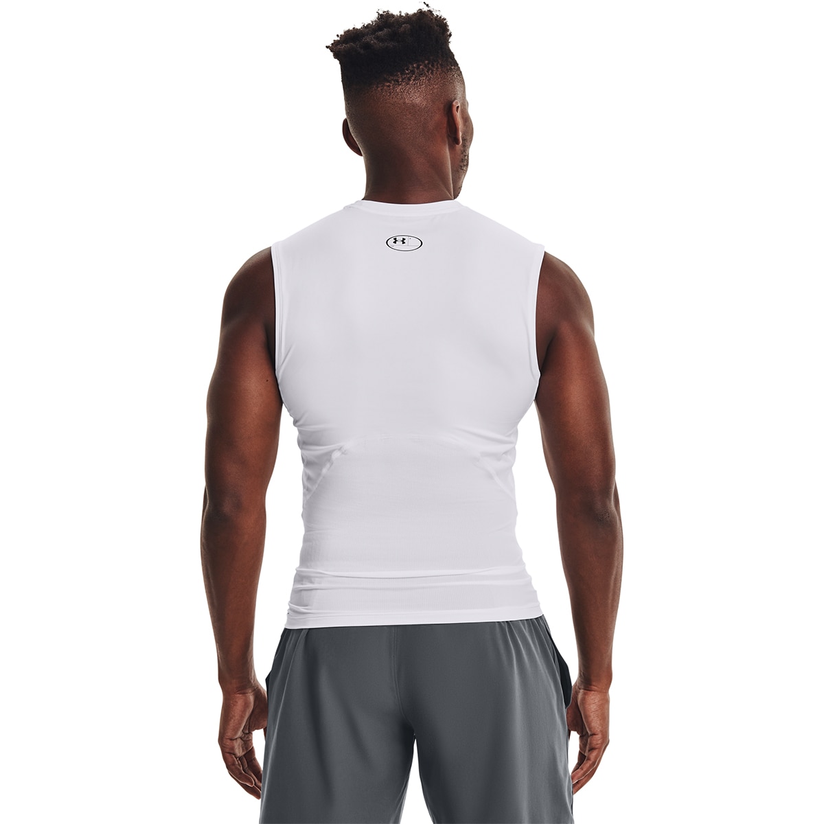 T-shirt de homem HeatGear® Under Armour Branco / Preto-2