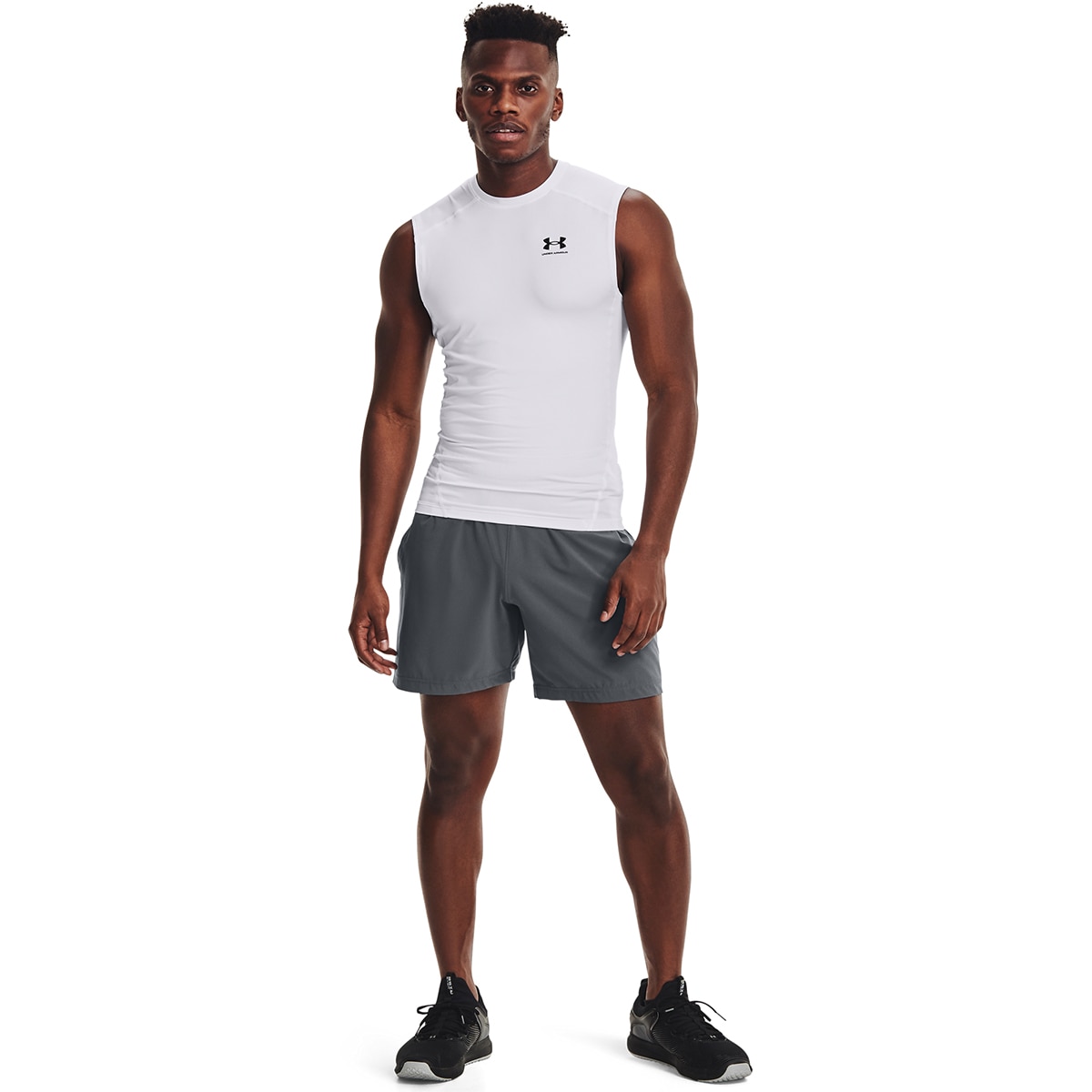 T-shirt de homem HeatGear® Under Armour Branco / Preto-4