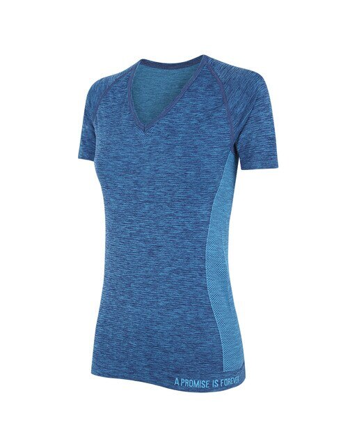 T-shirt de Mulher Seamless Azul-marinho-1
